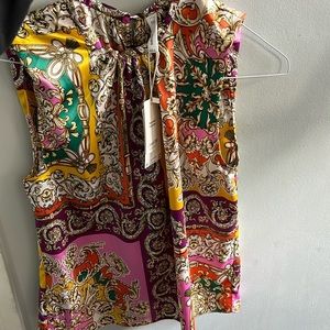 Short sleeve satin style blouse never worn with tags